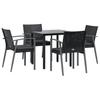 Vidaxl 5-Cz. Gartenmöbel-Set mit Kissen, Polyrattan und Stahl