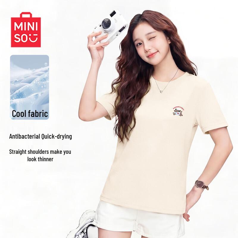 

MINISO Women s Quick-Dry T-Shirt with M Puppy Logo 2XL