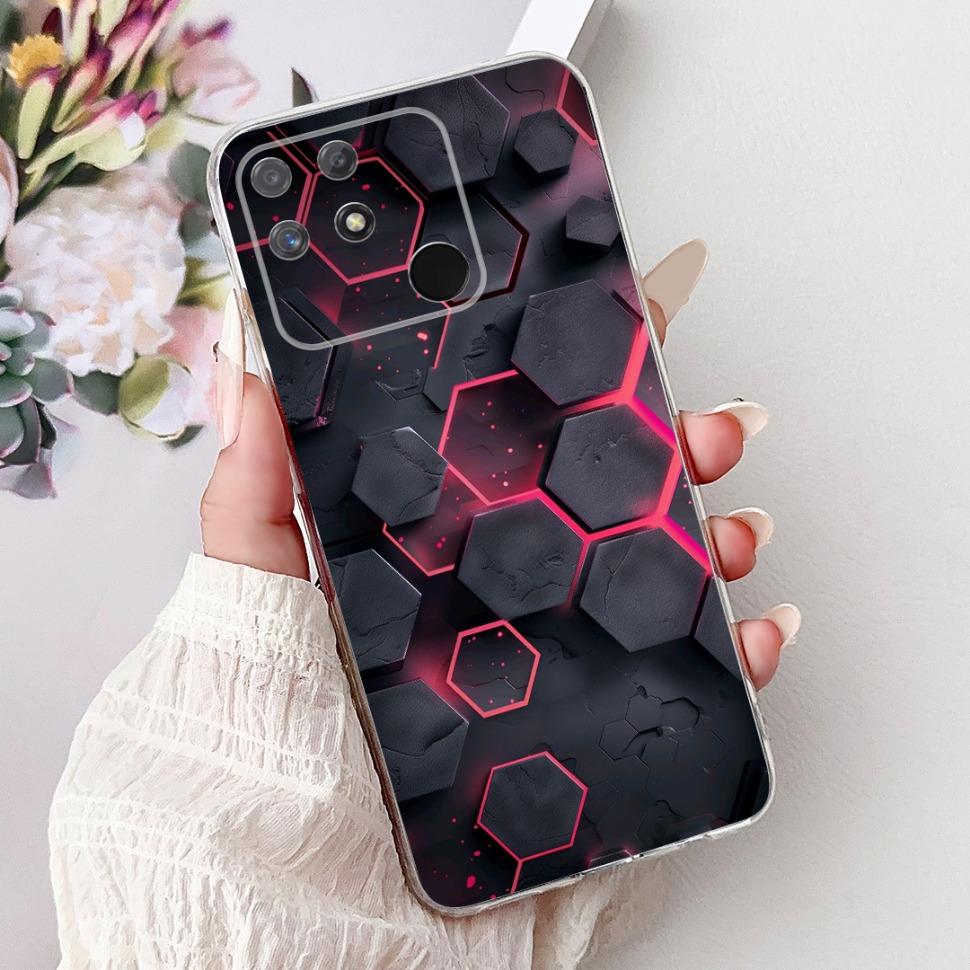 Soft Full RMX3430 Protective Cover For Realme Narzo 50A Casing Cat Pattern For Realme Narzo 50A Narzo50A Silicone Covers Case