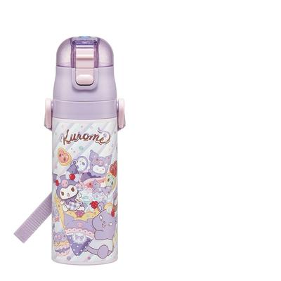Skater Water Direct Sanrio Kuromi Fancy Snacks Stainless Sports Water Children's Bottle, 470ml, Drinking, & Weets, Girls', Insulated, Steel,