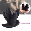 Silicone Flower Opening Hollow Butt Plug Expander for Men Woman Adult Erotic Sex Toys