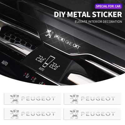 New 3D Metal Car Emblem Sticker Decor Badge Decal Interior Styling For Peugeot 206 208 306 307 308 508 106 107 108 2008 3008 207