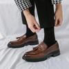 New Men's Shoes Summer British Men's Casual Leather Shoes Lazy One Pedal Retro Fringed Loafers Trendy Shoes