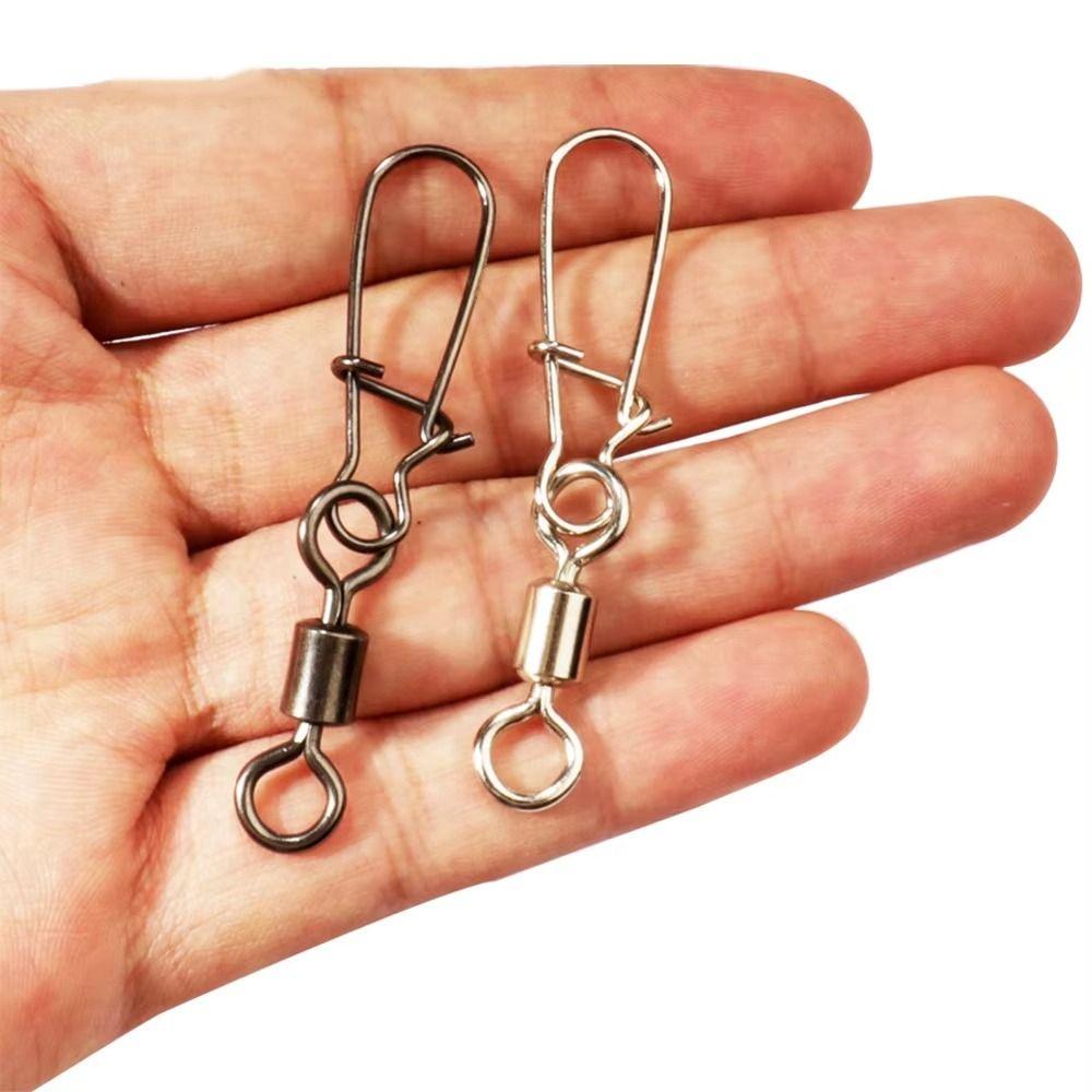 50pcs/100pcs Tackle Buckle Swivel Snap Connector Fishing Connector Pin Bait Terminal Fishing Tackle