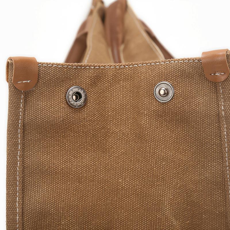 Vintage Striped Canvas Bag Women's Crossbody Bag Patchwork Handbag