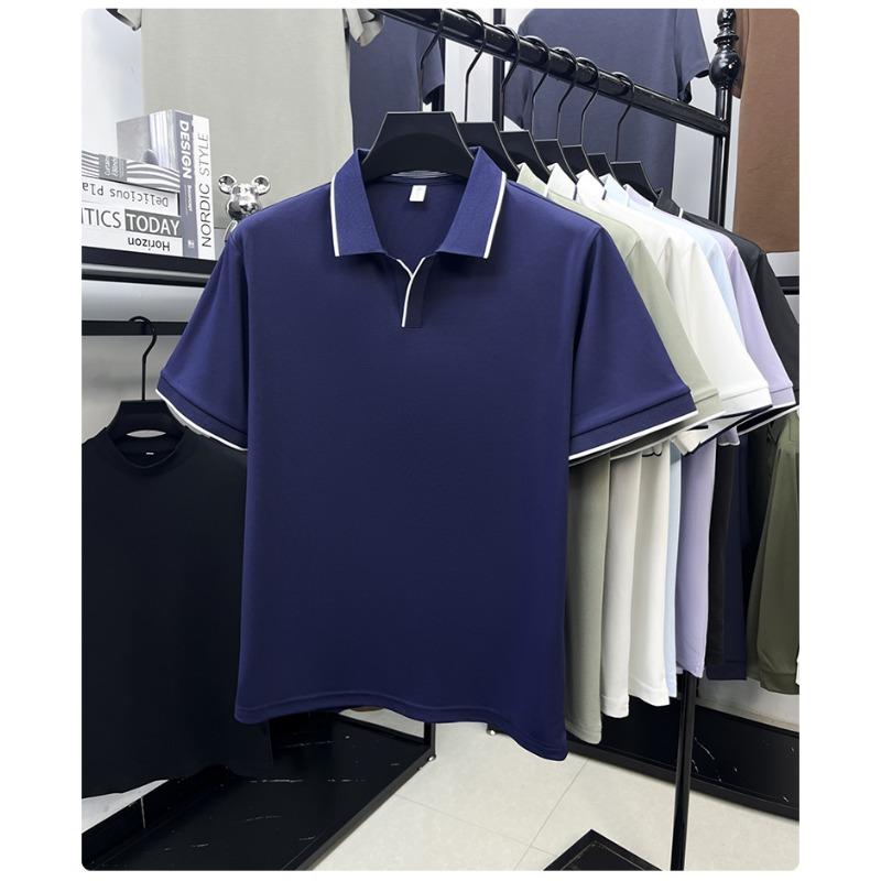 Nouveau polo d'été pour homme à manches courtes, couleur unie, respirant, T-shirt décontracté