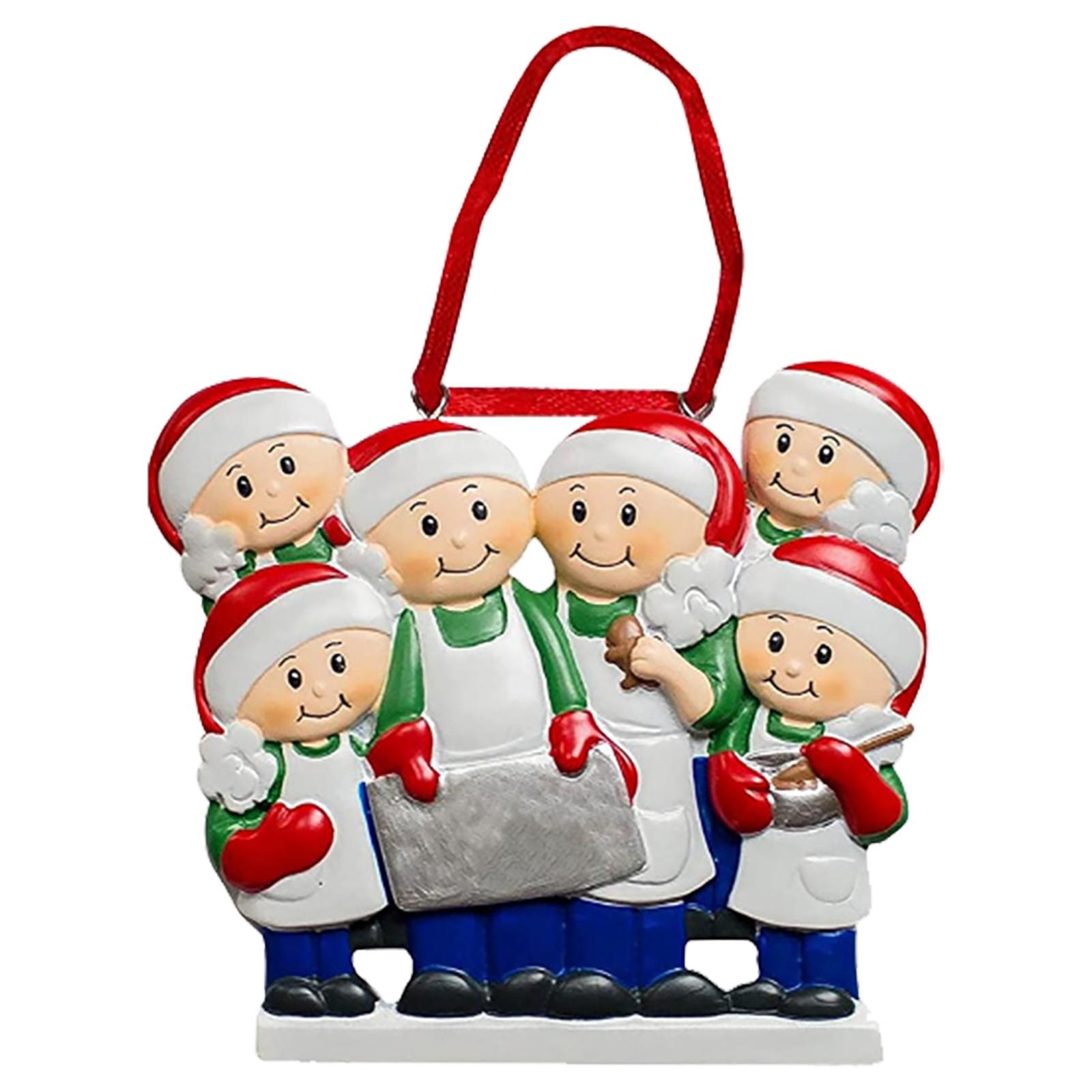 

Персонализированные семейные елочные украшения Семейные рождественские праздничные украшения 2021 года One Size красный