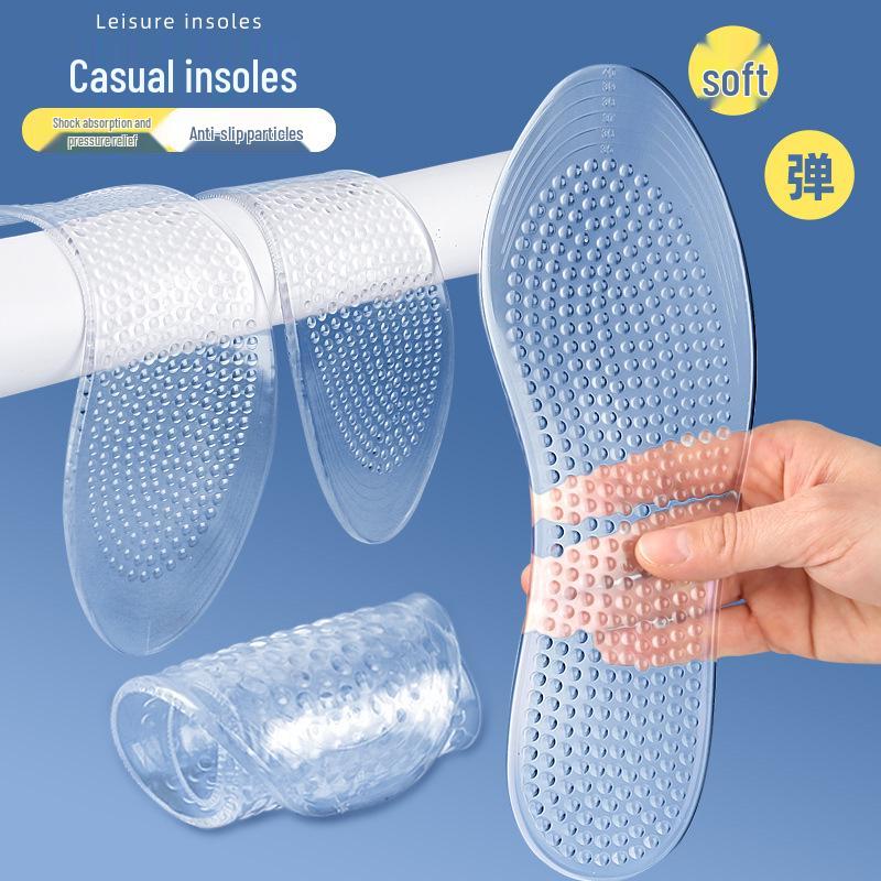 Unisex Casual Insoles: Soft, Bouncy Sole with Massage Granules for Shock Absorption in Sports, Running, Basketball, and Long-Standing Periods.