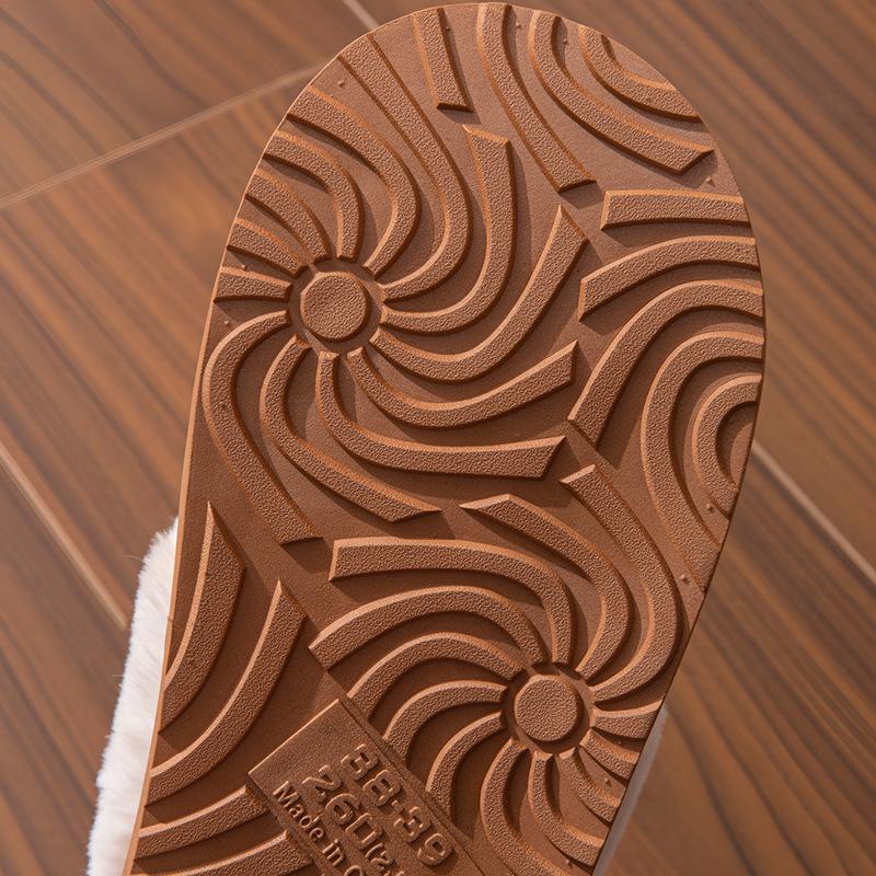 Casual Cotton Slippers Autumn and Winter Plush Can Be Plush Hair Dragging Surface Indoor Plush Warm Shoes