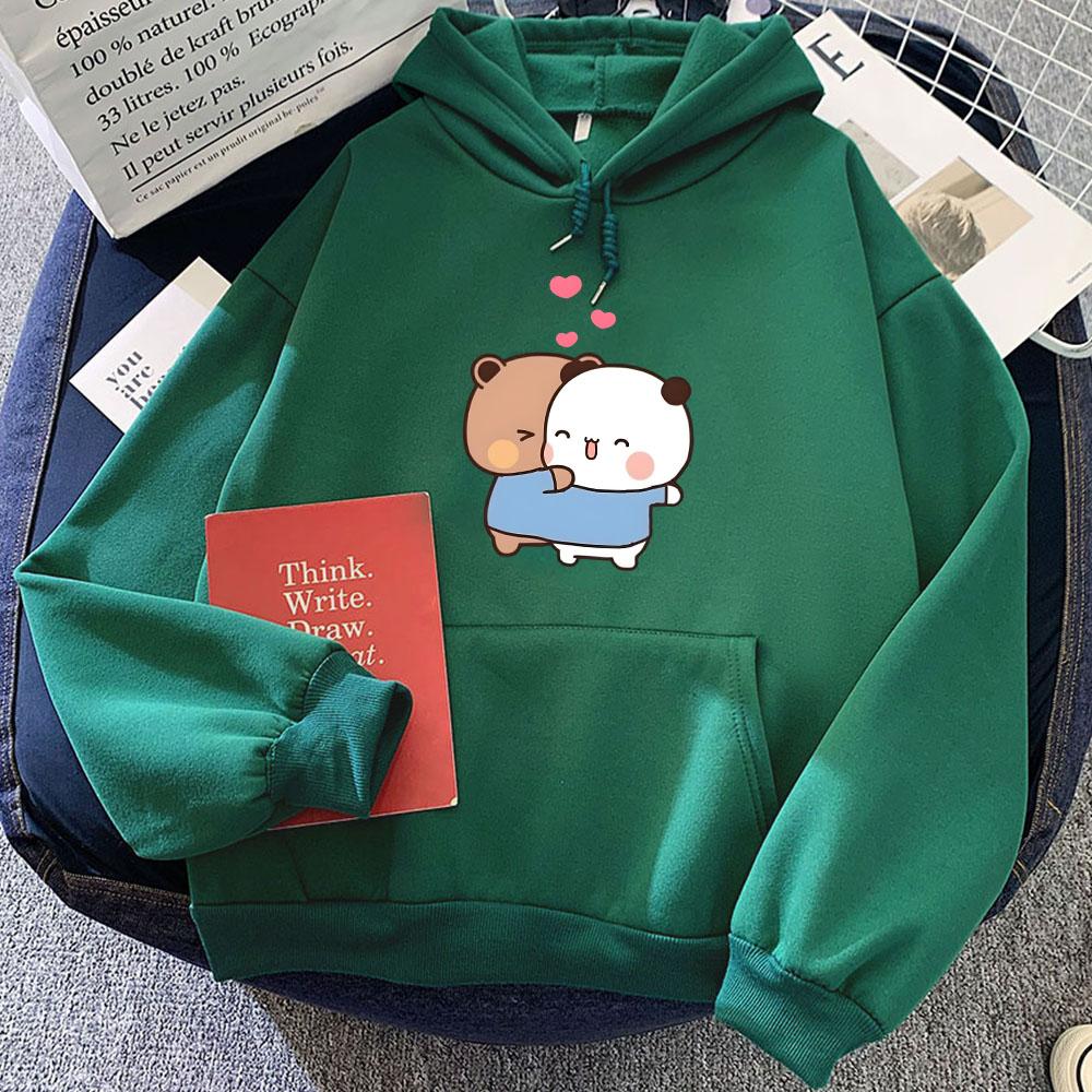 Panda Bear Bubu Dudu Hoodies Cartoon Kawaii Graphic Printing Sweatshirts Winter Fleece Women Men Cute Clothes
