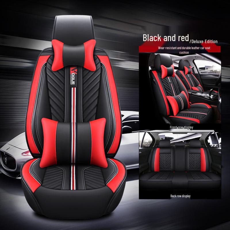 Cuscino Universale in Pelle per Sedile Auto per Quattro Stagioni, Adatto per Piccole Auto, SUV, Veicoli Fuoristrada e Coupé, Compatibile con Cinque Posti
