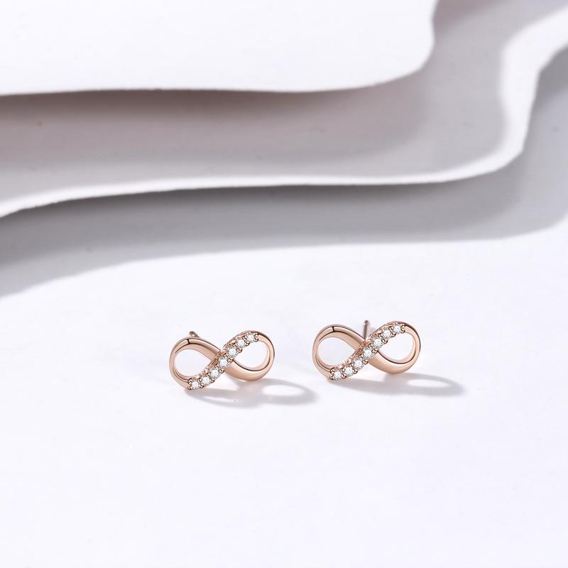 Stud Earrings Women's Mobius Earrings Niche Design High Sense Ins Cold Style Temperament Plain Silver Earrings