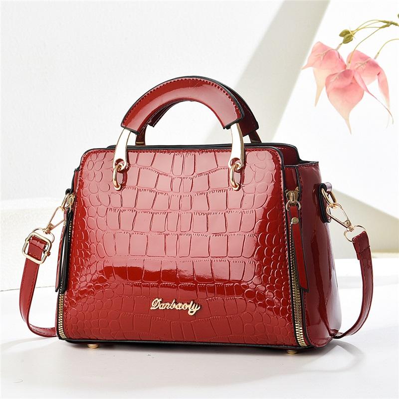 New Stylish Croc Texture Small Square Ladies Bag, Versatile Hand Held Multiway Shoulder Crossbody Bag For Daily Outfits