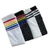 1 Pair New Sparkle Rhinestone Kids Crew Socks Colorful Striped Soft Cotton Socks Fashion Toddler Socks Bling Children