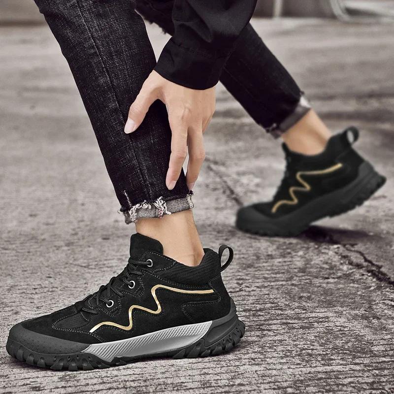 Men Boots 2024 New Winter Slippers Warm Men Shoes Waterproof Non-Slip Plush Sneakers Male Tenis Shoes Boots Men Sneakers Winter