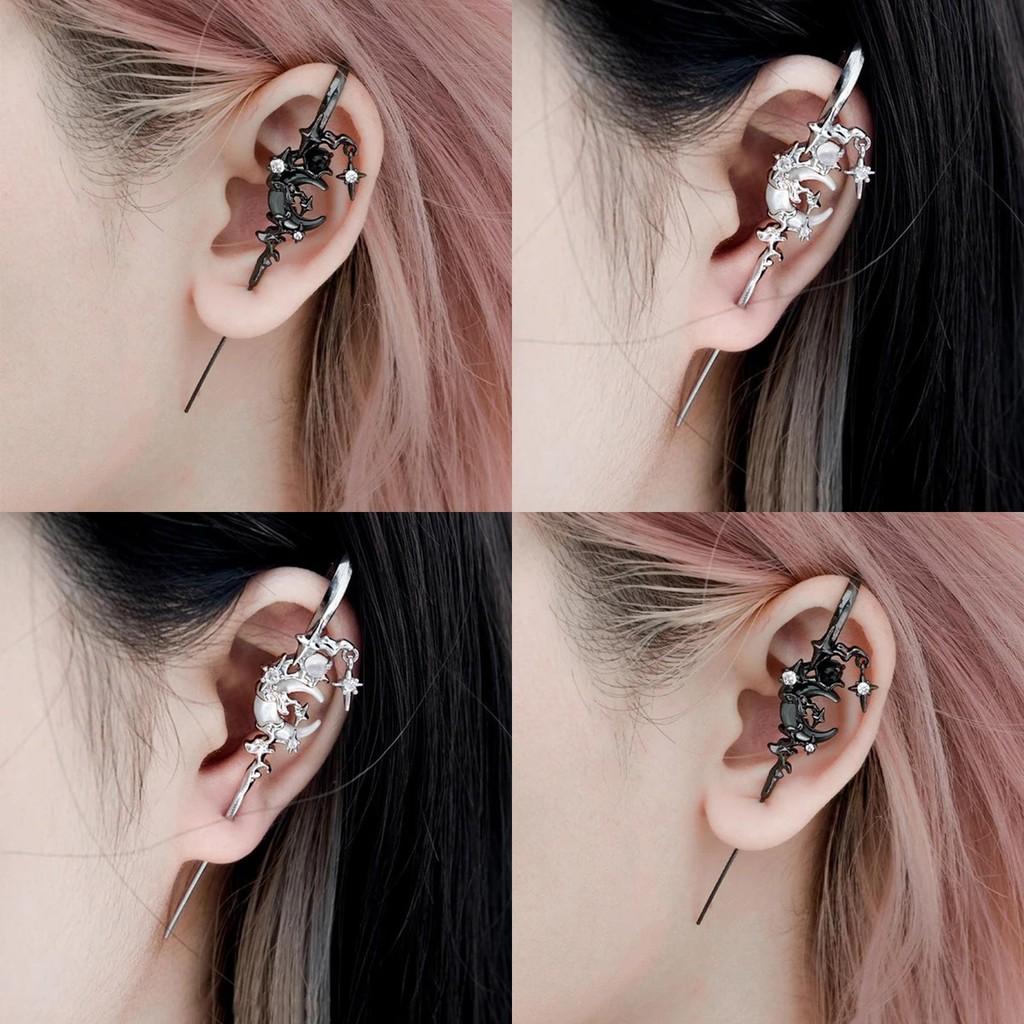 Creative Alloy Star And Moon Earrings With Geometric Design For Women Fashion Accessories