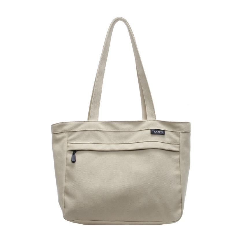 Casual large-capacity canvas bag women's new fashion versatile shoulder bag college student class bag