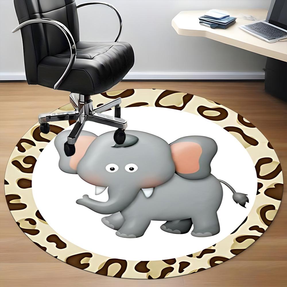 1 ks Kobercový podložka ElephantChair pro kancelář, Vnitřní protiskluzový omyvatelný koberec z polyesterových vláken, Podložka do kanceláře, Lze prát v pračce