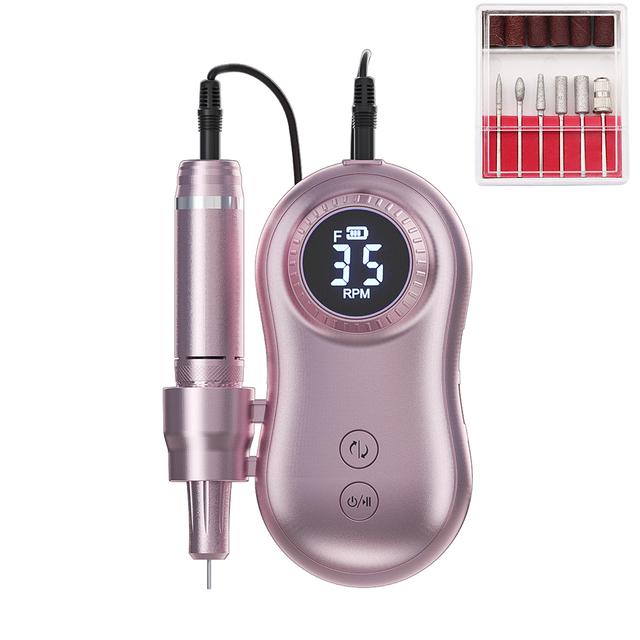 35000RPM Nail Machine Manicure Machine Electric Nail Drill Machine Electric Nail File LED Display Rechargable For All Gel