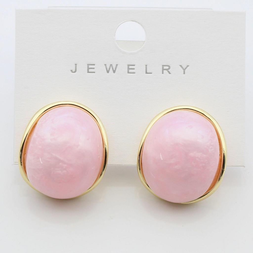 S925 Silver Needle Enamel Candy Color Oval Resin Earrings - Real Gold Color Retention, Hot Selling Jewelry.