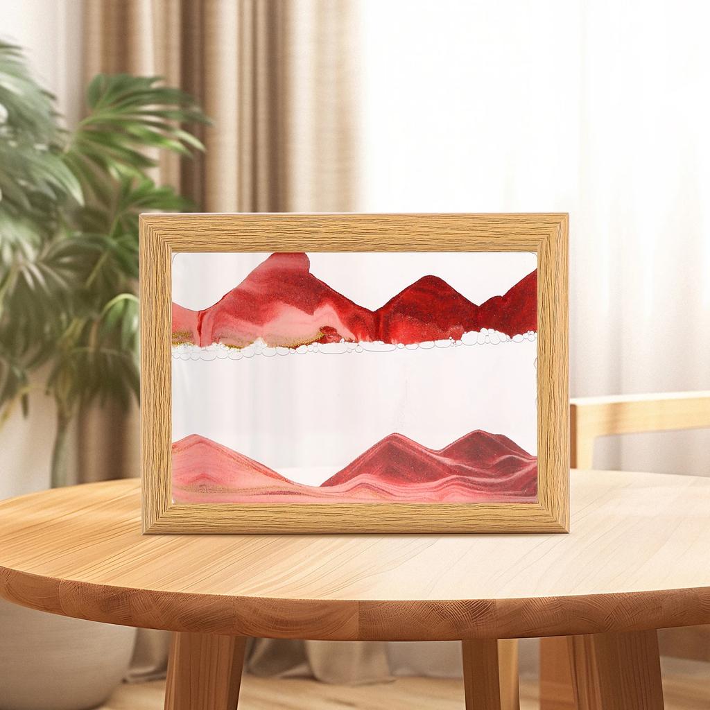 Wooden Frame Sandscape Moving Sand Art Picture Quicksand Craft 3D Hourglass Square Flowing Sand Painting Office Home Decor Gifts