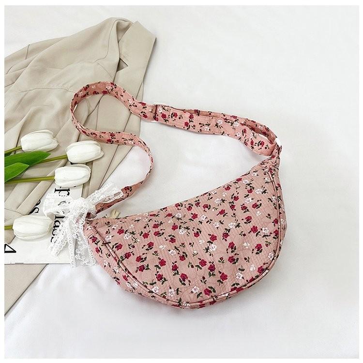 

Beautifully Designed Soft Floral Underarm Bag Ideal For Summer Casual Travel рожевий