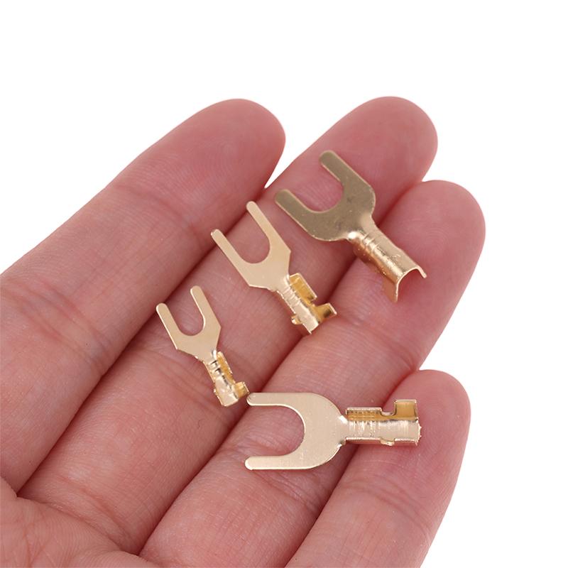 100Pcs/Pack 3.2/4.2/5.2/6.2Mm U-Shaped Brass Cable Grounding Lug Connector