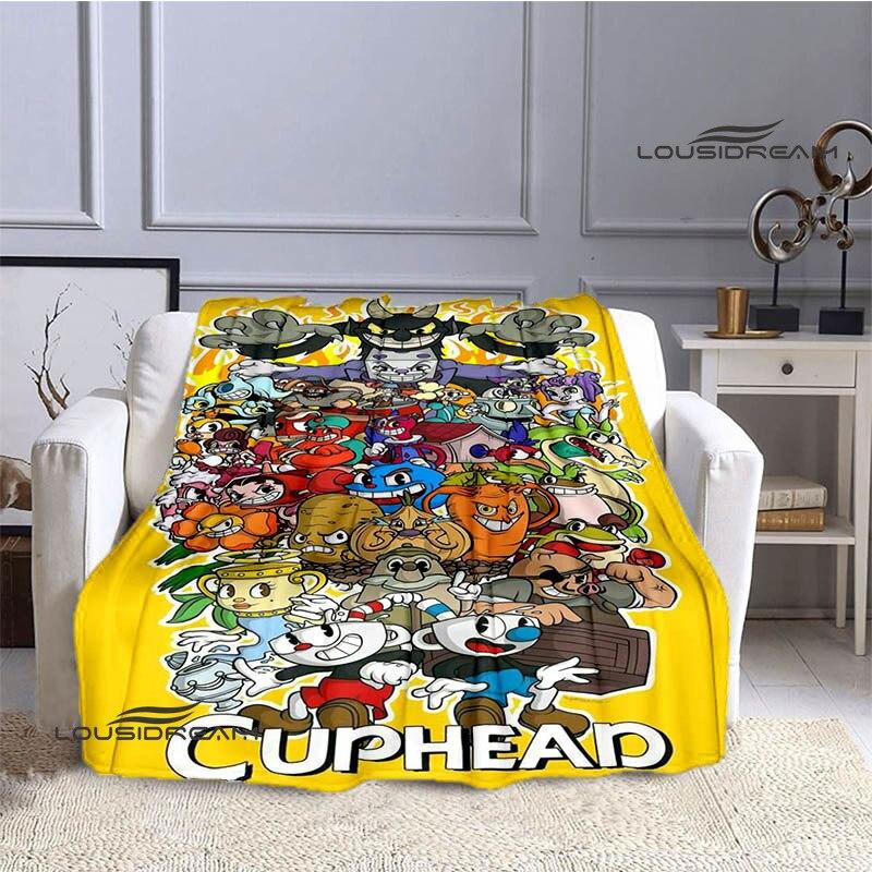 Cuphead Anime Bedruckte Decke für Kinder, warme, schöne Decke, Flanell, weiche und bequeme Decke, Heimreise, Geburtstagsgeschenk