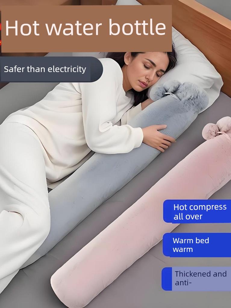 German Precision-Made Hot Water Bottle, 2026 New Model, Winter-Specific for Bedding, Thickened Explosion-Proof Long Plush Warm Water Bag