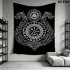 Runes Vegvisir Symbol Tattoo Design Tapestry Fashion Print Wallmounted Background Wall Hanging Cloth Wall Decoration Atmospheric Background Cloth