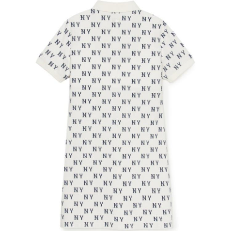 New MLB New York Yankees SS25 Short Sleeved Dress Women's White 3FOPM0353-50IVS