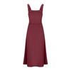 Summer Midi Dress Square Neck Sleeveless A-line Flowy Hem Backless Pure Color High Waist OL Commuting