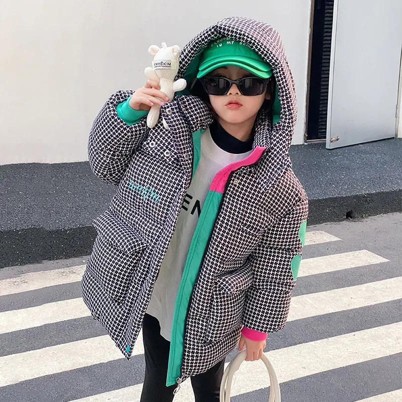 Parka con cappuccio invernali in peluche spessi per bambine, giacca con cerniera, cappotto casual