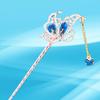 Miaomyoa Single Hair Ornament for Kimono and Traditional Japanese Antique Exotic Flower Pink Gold Hairpin, Clothing, Metal, Motif, Butterfly, (Blue)