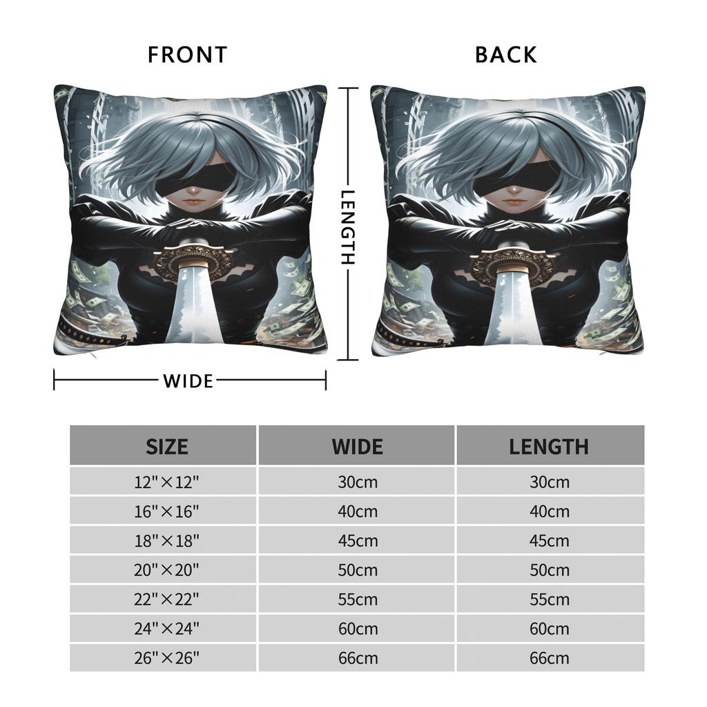 Game N-Nier Automata Pillow Case Design Pillow Cover For Couch Sofa Bedroom Morden Cushion Cover