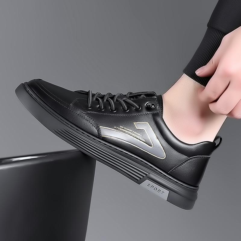 Neue Herrenschuhe Sneaker Hohe Qualität Low Top Leder Freizeitschuhe Nähstil Flats Weiße Farbe Sportlich Atmungsaktiv Rutschfest Schuhe