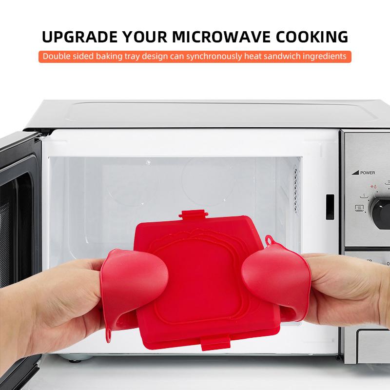 Microwave Toaster Silicone Toastie Maker Microwave Sandwich Mold Sandwich Baking Tray For Microwave Oven