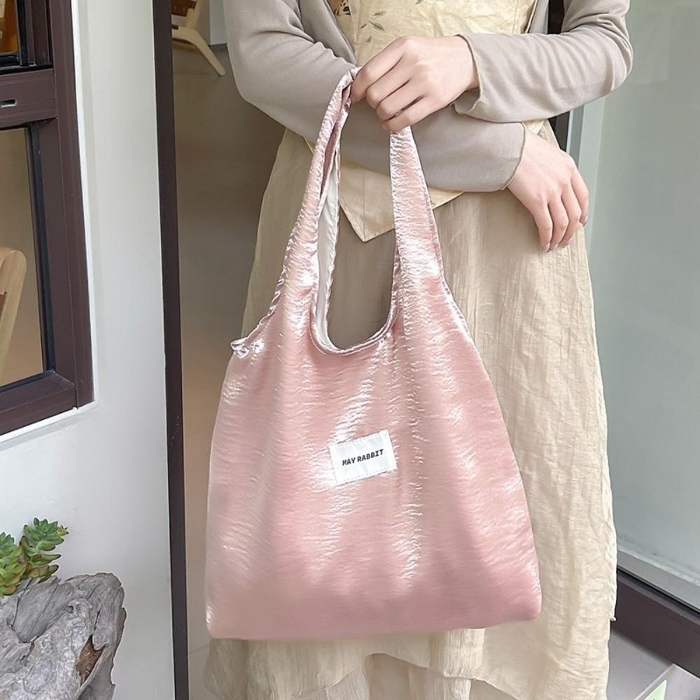 Elegant Simple Shoulder Bag Luxury Underarm Shopping Bag Fashion Design Satin Silk Tote Bag  Girls