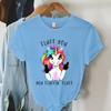 Unicorn Graphic T Shirts Funny Middle Finger Print T Shirt Y2K Aesthetic Clothes for Women Harajuku Fashion Tee Shirt Summer Top