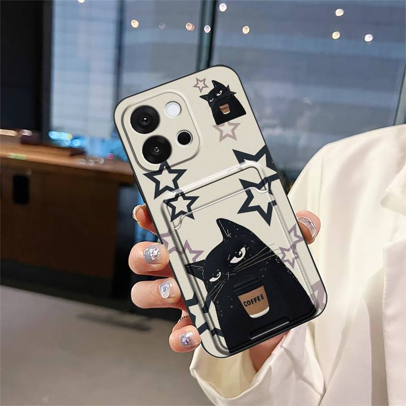 

Силиконовый чехол для телефона с отделением для карт для 1+13T/OnePlus 13T, мультяшный мягкий чехол, прочный карман для карт, грязеотталкивающий, противоударный, милый 1+13T/OnePlus 13T