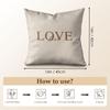 Simplicity Fashion Text Love Cushion Cover Natural Linen Organic Fabric Double-Sided Printing Sofa Home Decor Gift Pillow Case