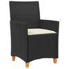 Garden Dining Set 7 pcs Black Poly Rattan