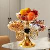 New PET Fruit Bowl with 5 Bowl Rotating Fruit Plate Stand European Style Light Luxury Fruit Tray Office