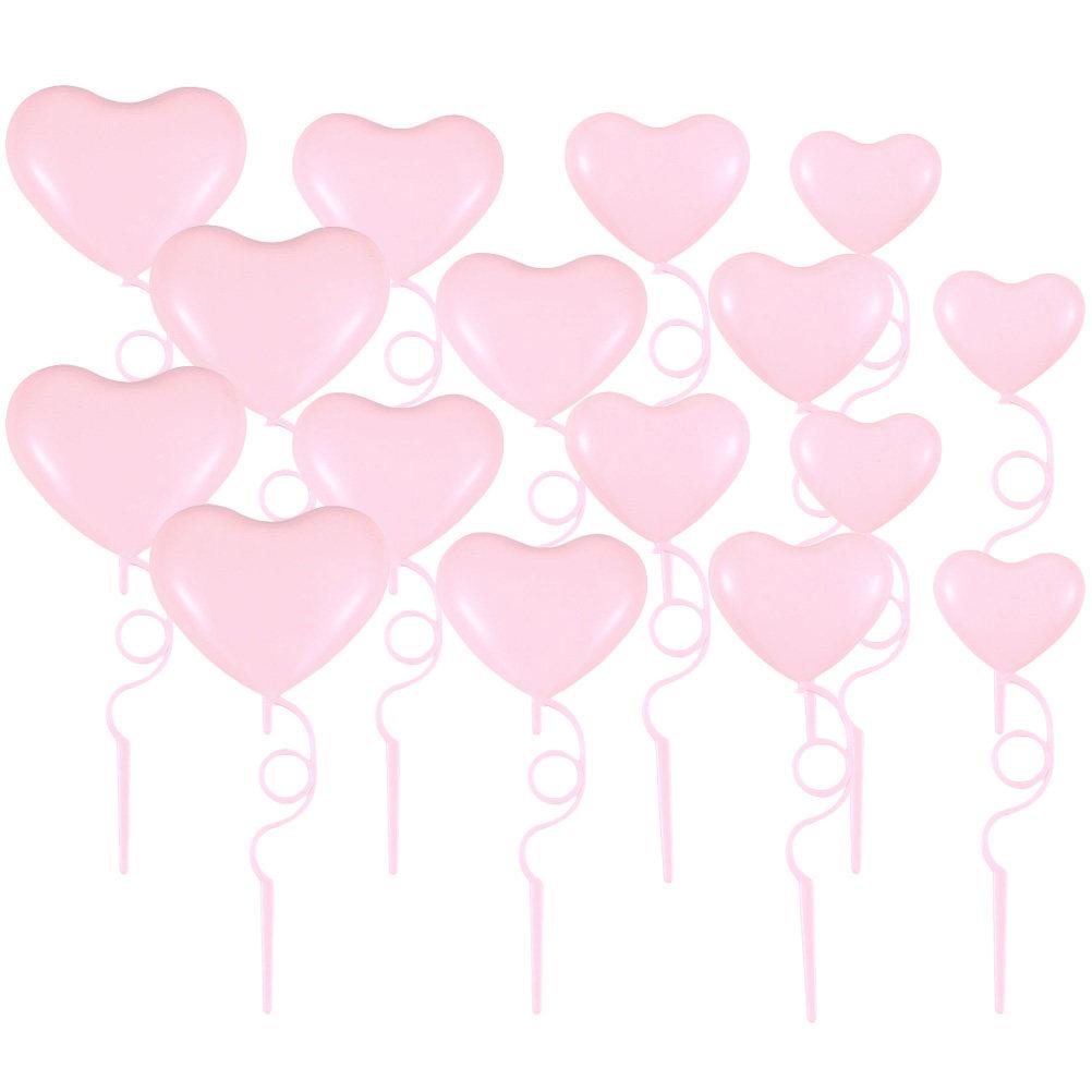 36Pcs Heart Balloon Cupcake Picks Sturdy Cake Decorations Valentine's Day Wedding Party Creative Dessert Toppers