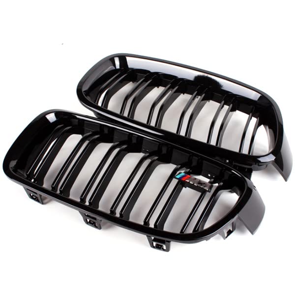 Wellvie Classy 3 Series Kidney Grille Front Grille Compatible with and F35 Double Fin M Car Left and Right Exterior Car Custom Fit F30, F31, Series,