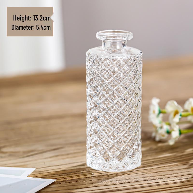 Kleine französische Retro-Glasvase für Blumen und Hydrokultur