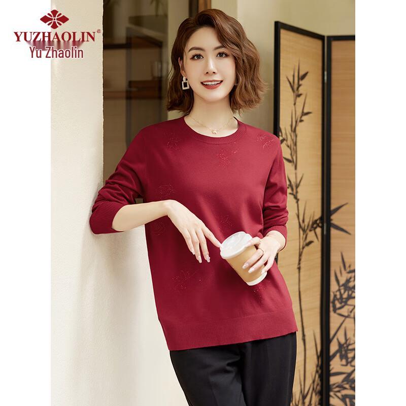 YUZHAOLIN Women s Mid-Aged Knitted Pullover Sweater XL