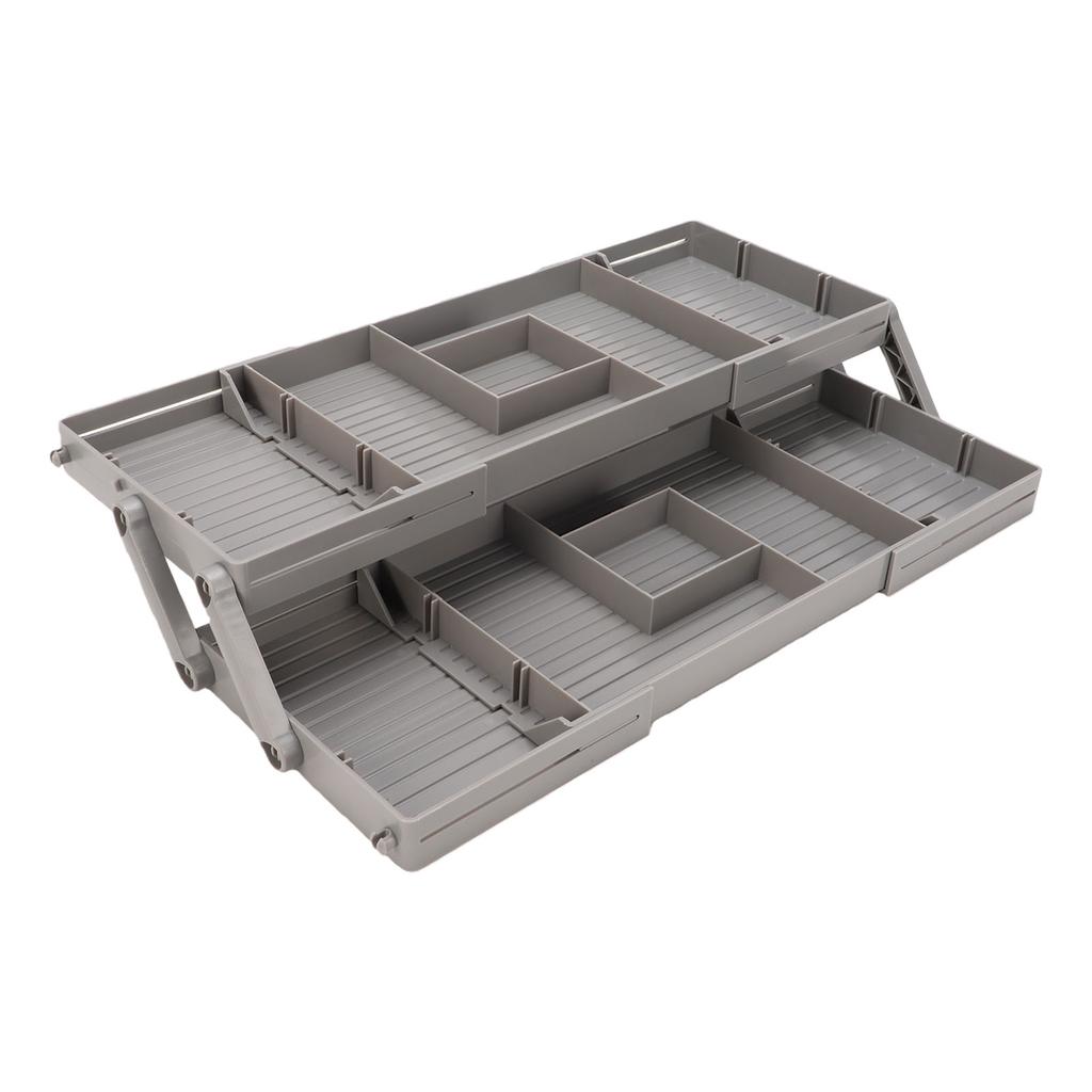 2 Tier Jewelry Drawer Organizer Adjustable Dividers Storage Box for Makeup Cosmetic Jewelry