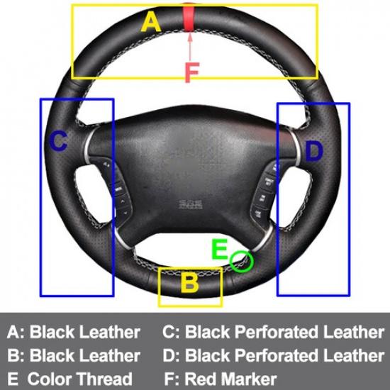 Hand Sewing Car Steering Wheel Cover For Mitsubishi Pajero 2007-2014 Galant 2012