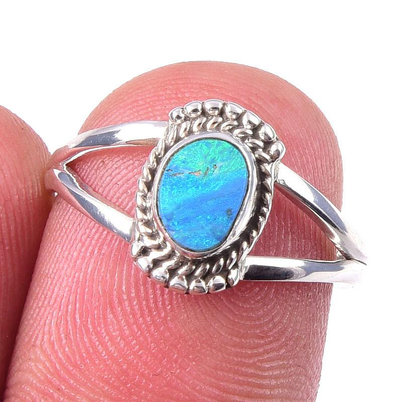

Natural Australian Opal Gemstone 925 Solid Sterling Silver Jewelry Ring S.6 Z8y78